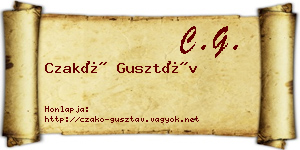 Czakó Gusztáv névjegykártya